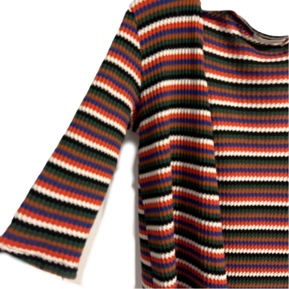 Nix & Nox Multi Colored Striped Knit Cardigan Sweater 3/4 Sleeves Size Large - Picture 3 of 7